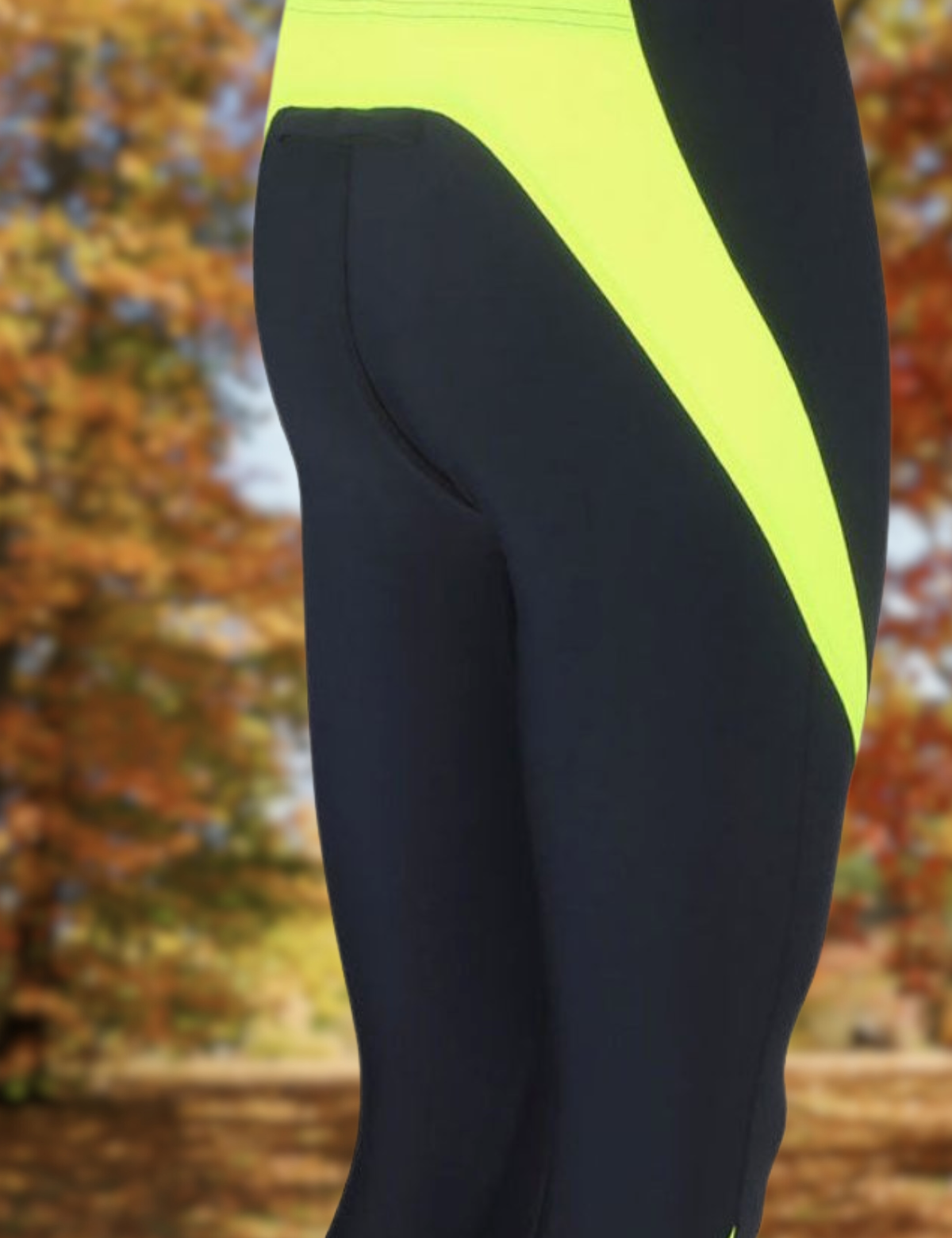 Women's running tights long pro black neon