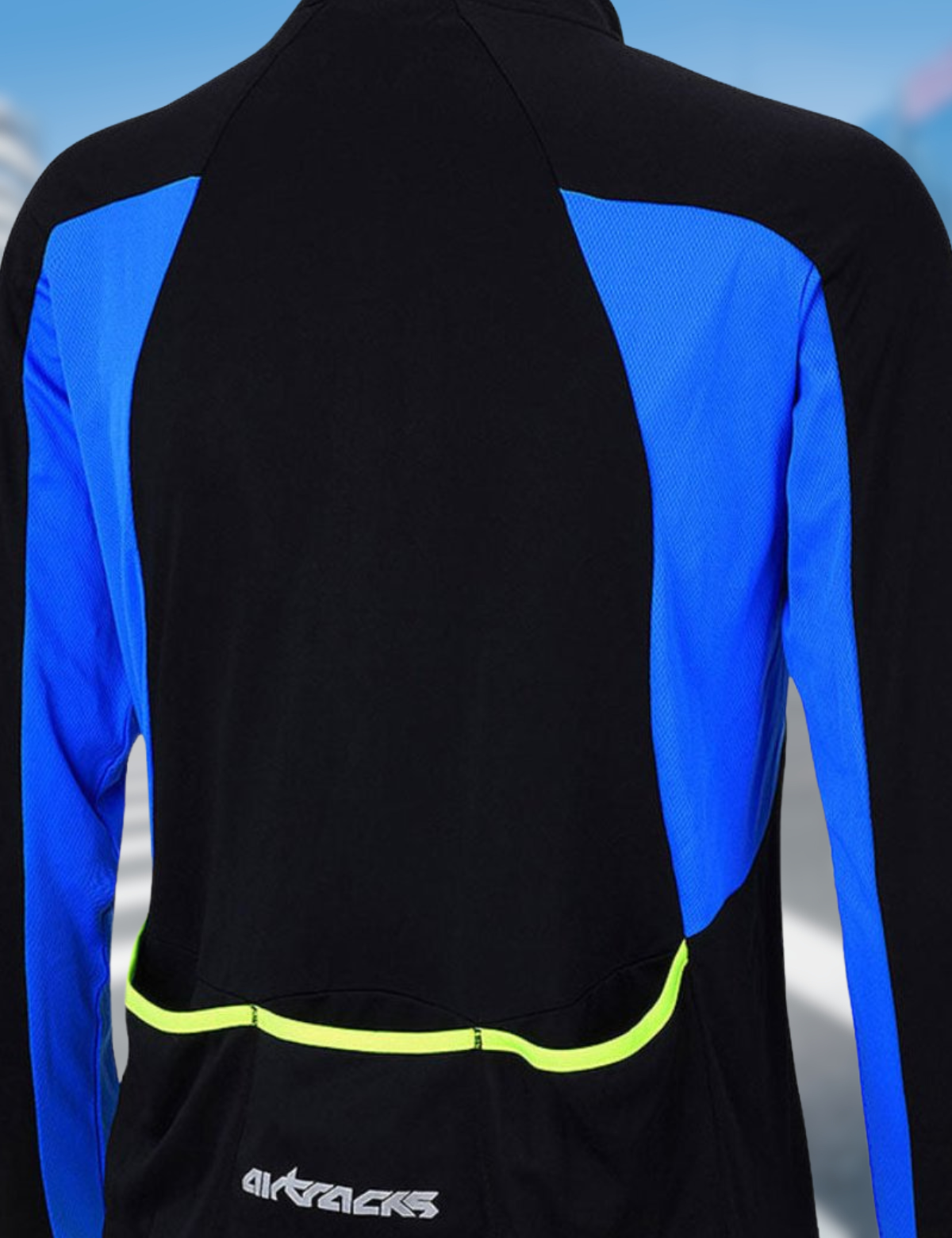 Herenfiets jersey lange arm per t black-neon