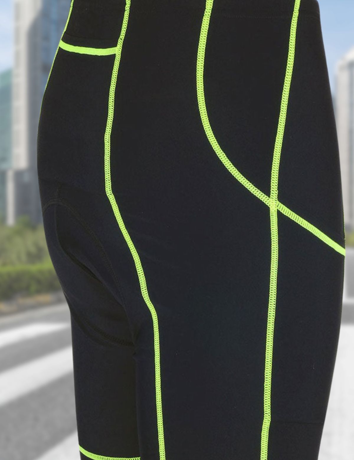 Pantaloncini da ciclismo da donna Pro nero neon