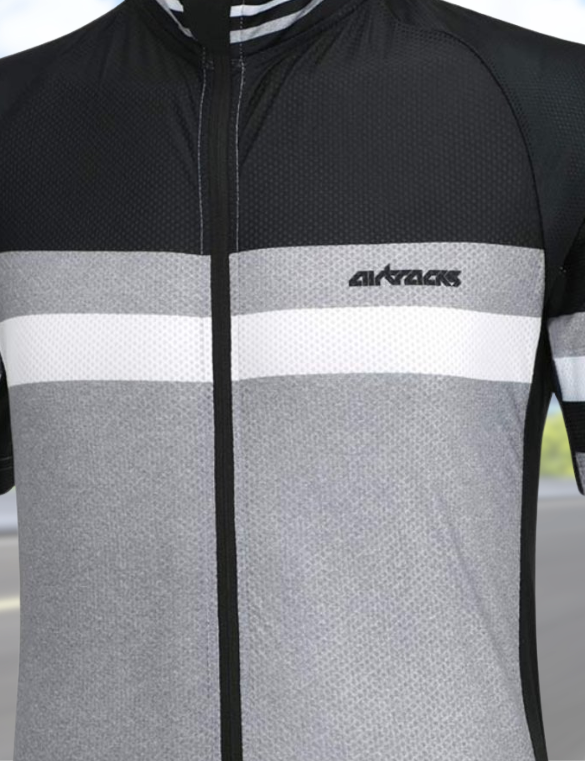 Herren Fahrradtrikot Kurzarm Pro Line III Schwarz-Grau