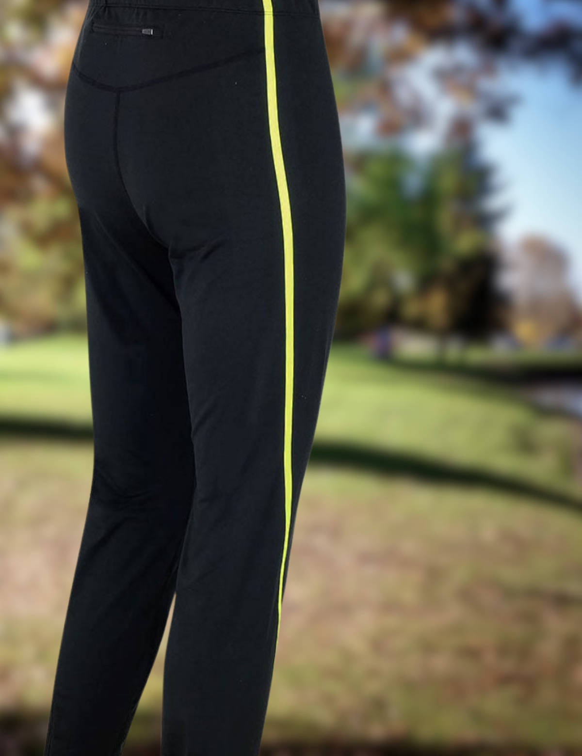 Men's running tights long Air Tech black neon