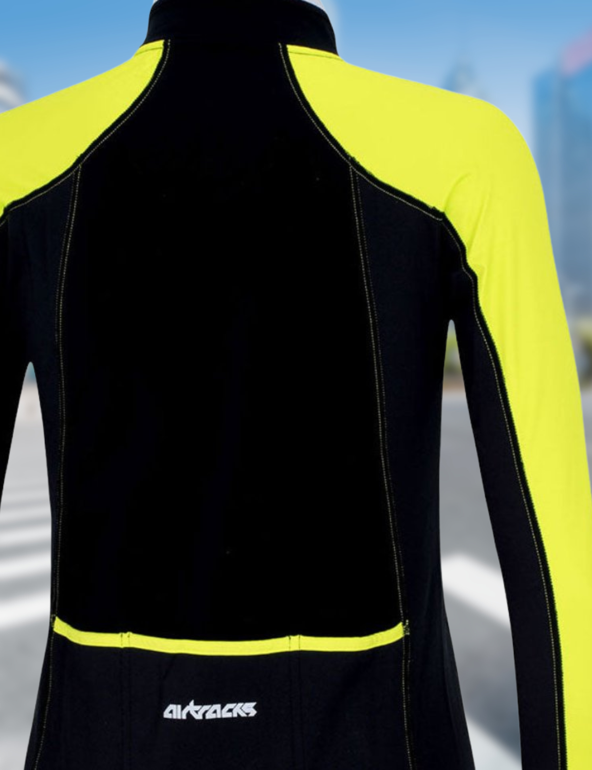 Thermo Fahrradtrikot Langarm Pro Line Schwarz Neon