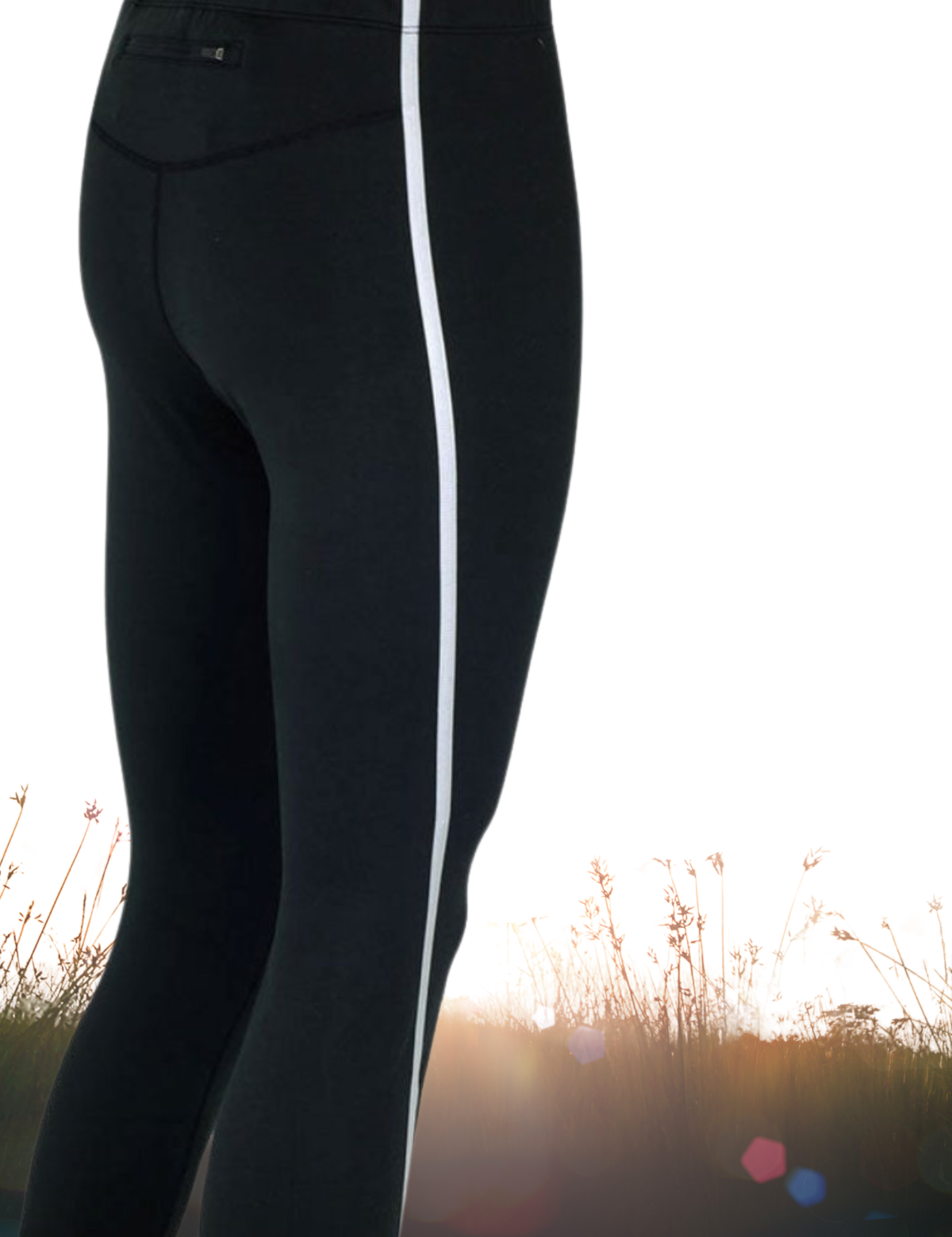 Men's Long Running Tights Air Tech Black Silver