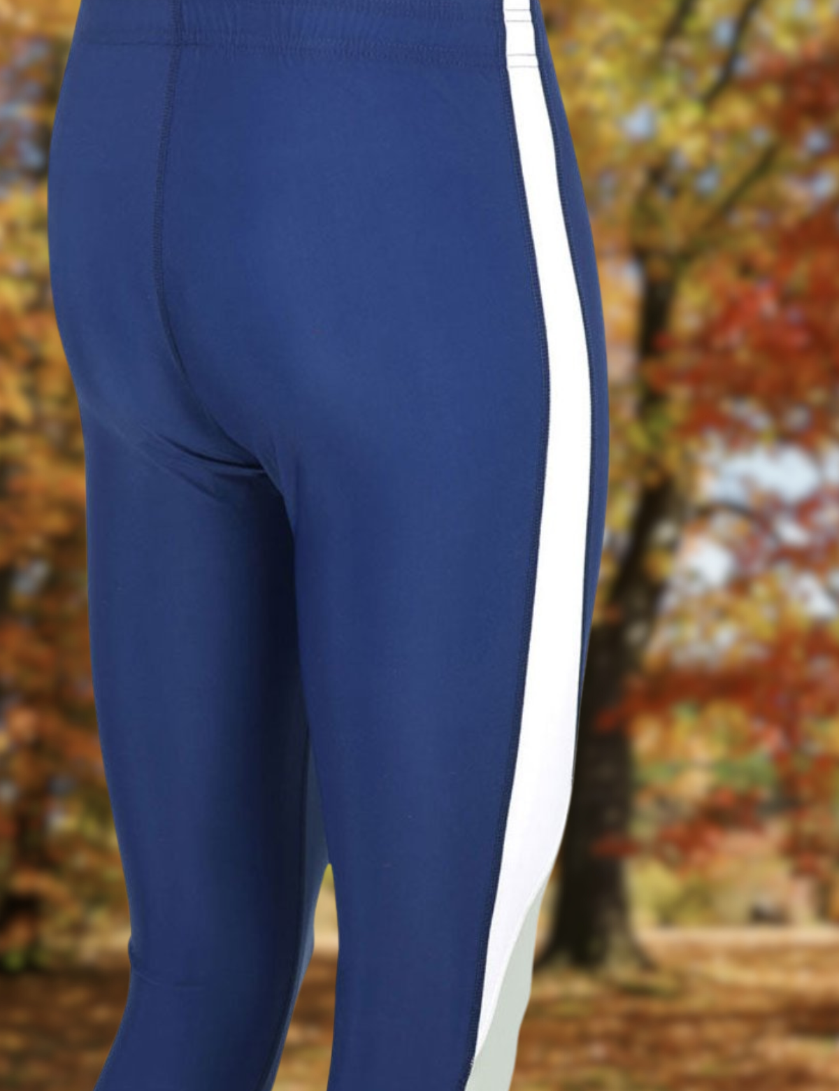 Pantalon de running homme 3-4 long bleu marine