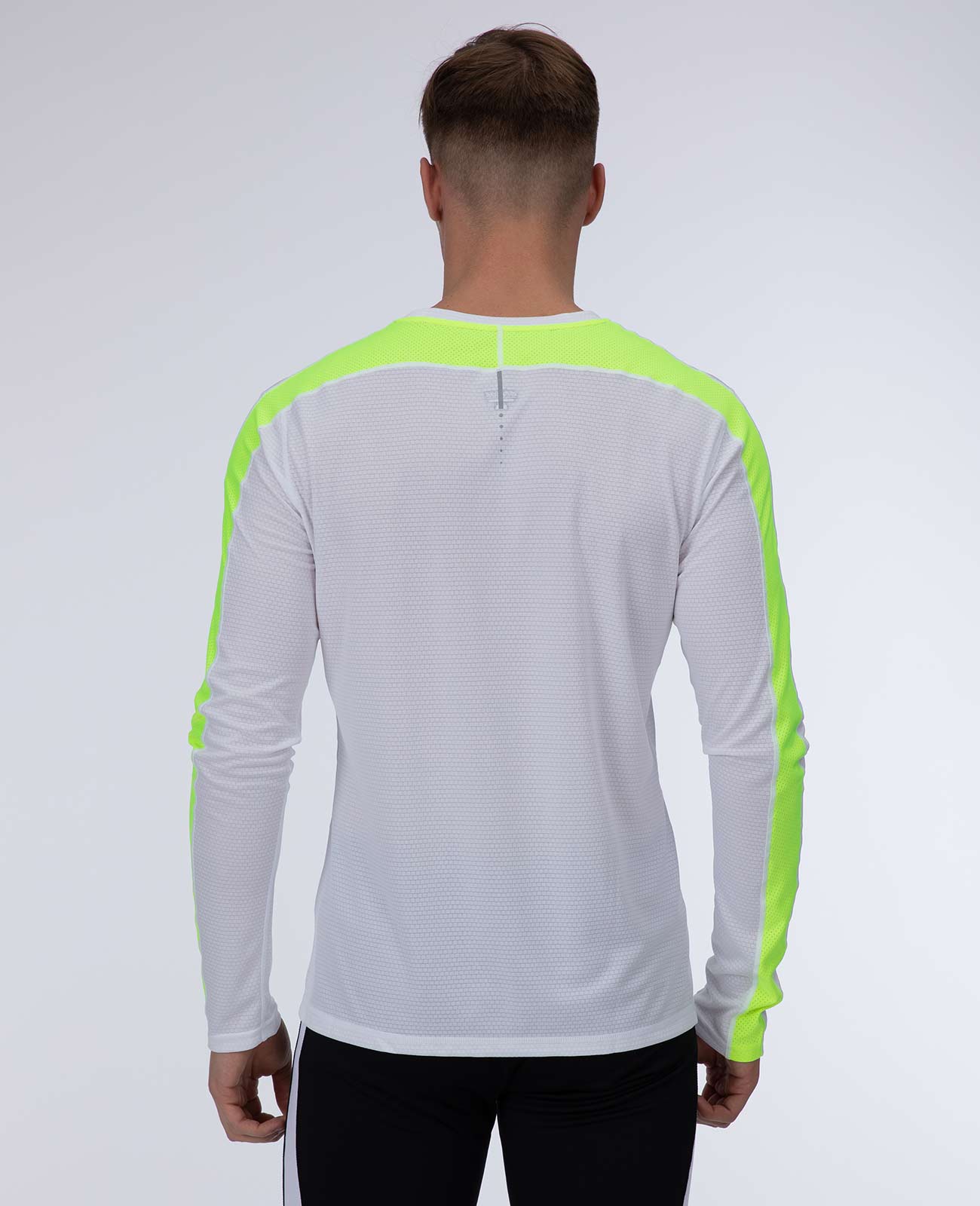 Herren-Funktions-Laufshirt-Langarm-Pro-Line-Weiss-Neon-1