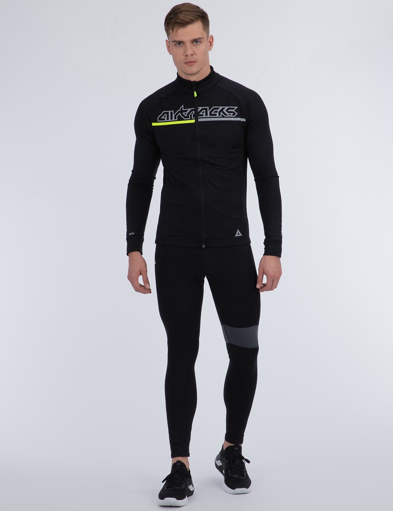 Herren-Thermo-Fahrradtrikot-Langarm-Pro-Team-Schwarz-Neon-s-m-l-xol-xxl-xxx-3