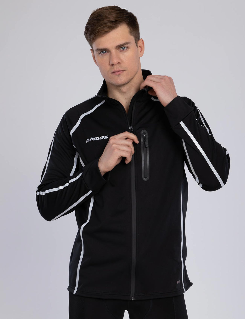 Herren Thermo Fahrradjacke Laufjacke Air Tech II Schwarz