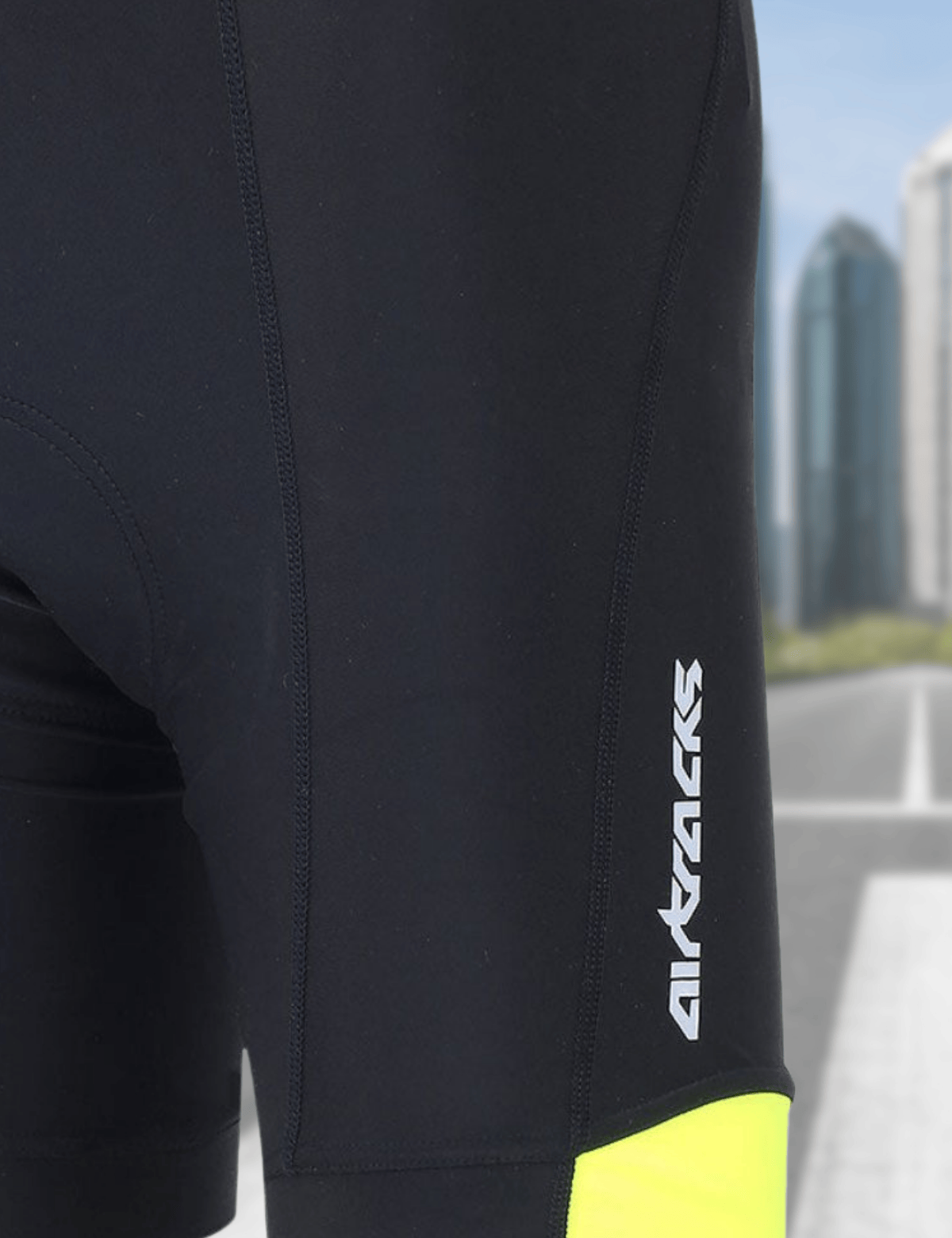 Pantaloni per biciclette maschile squadra corta neon nera