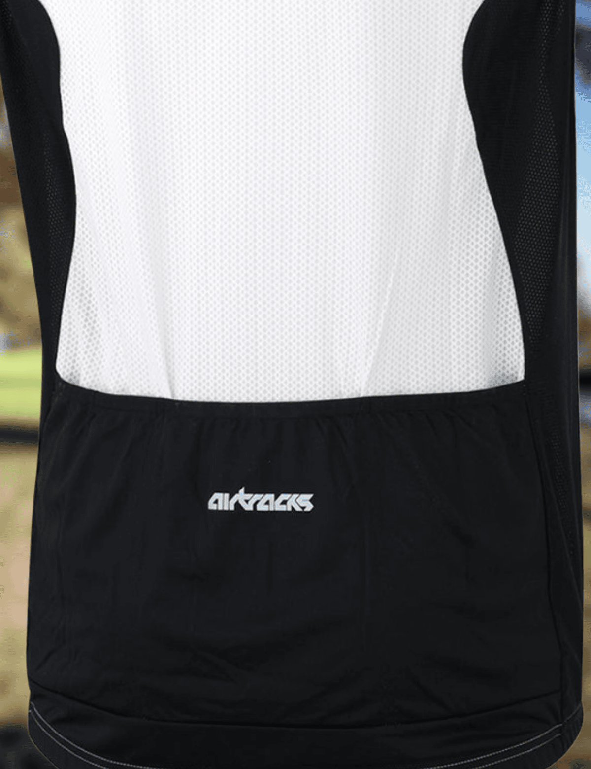 Men's bicycle jersey sleeveless comfort line white black