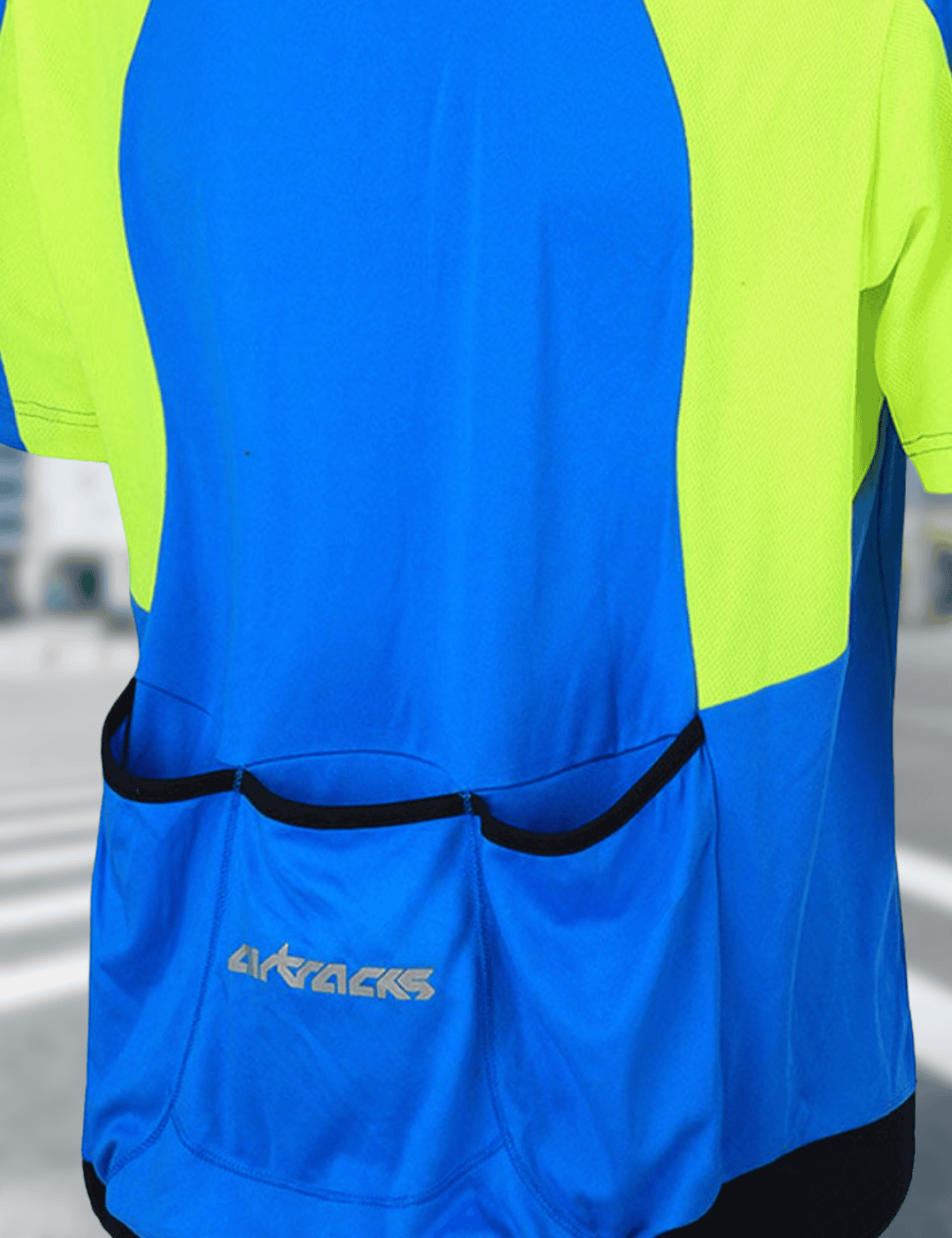 Herren Fahrradtrikot Kurzarm Pro T Blau-Neon