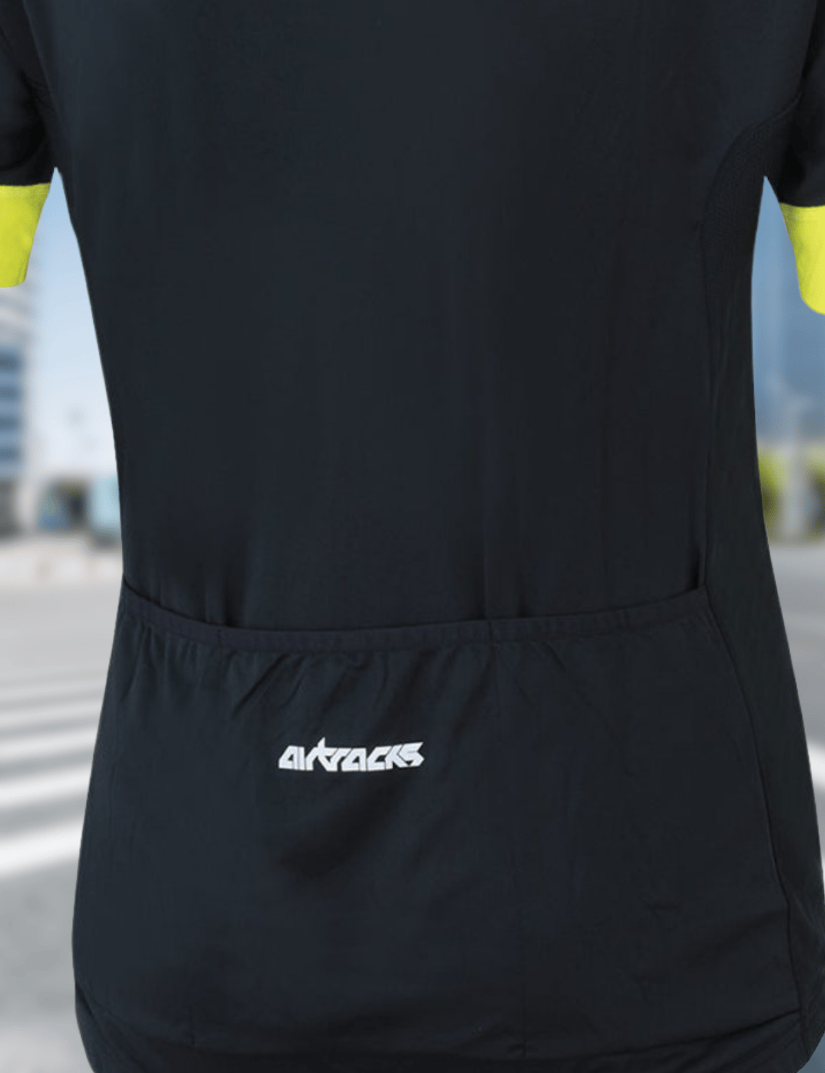 Herren Fahrradtrikot Kurzarm Comfot Line Schwarz Neon