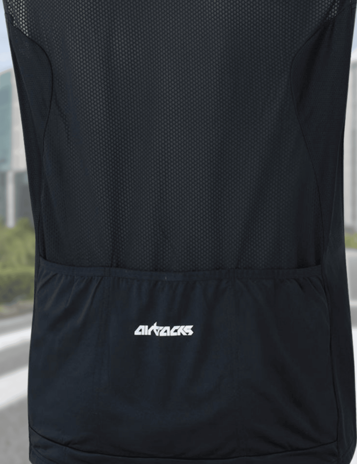 Men's bicycle jersey sleeveless comfort line black