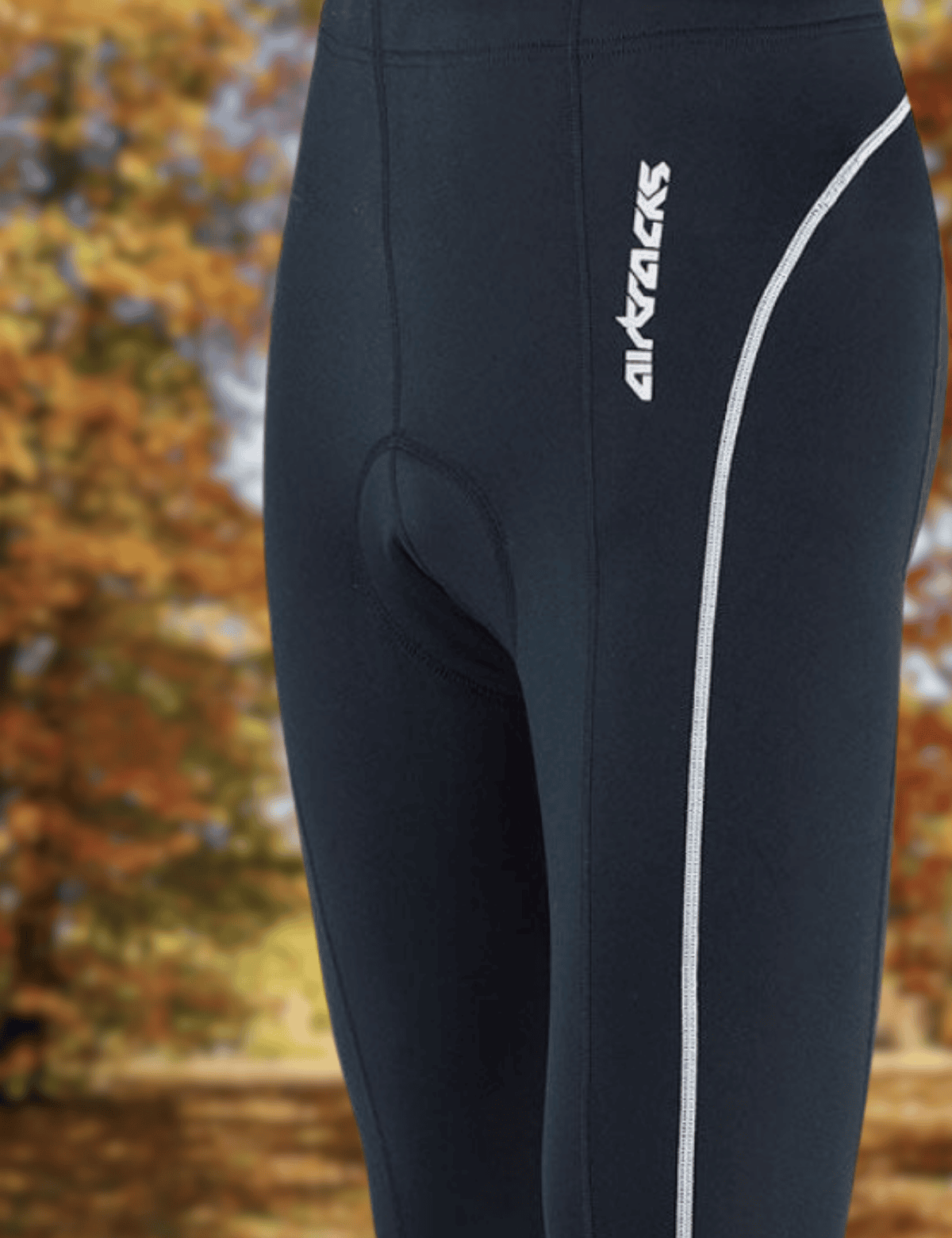 Pantaloni per biciclette maschili lunghi argento nero