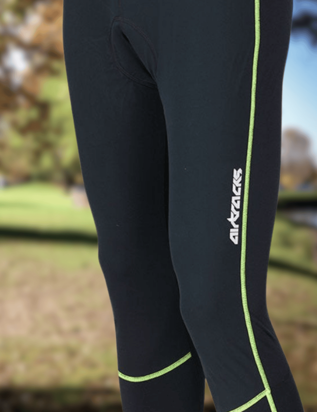 Men's thermal bicycle pants long per black neon