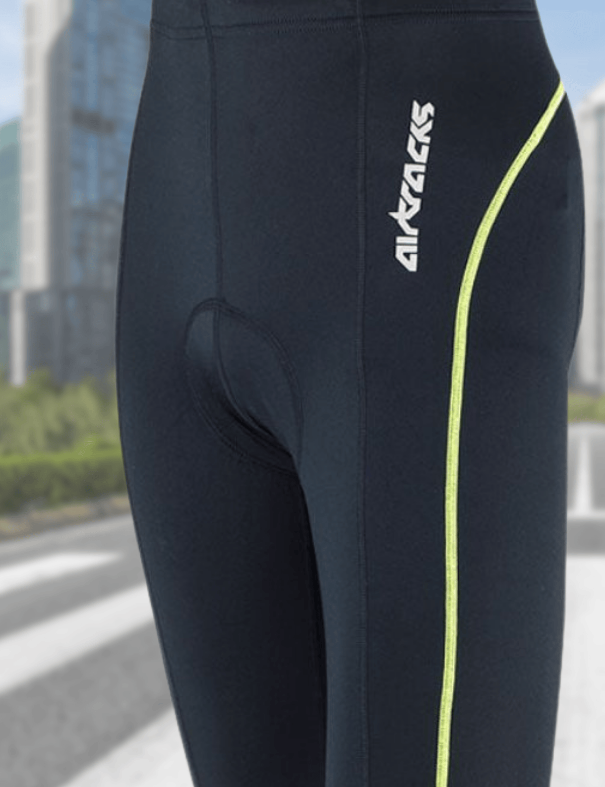 Pantalon de vélo pour hommes long néon noir