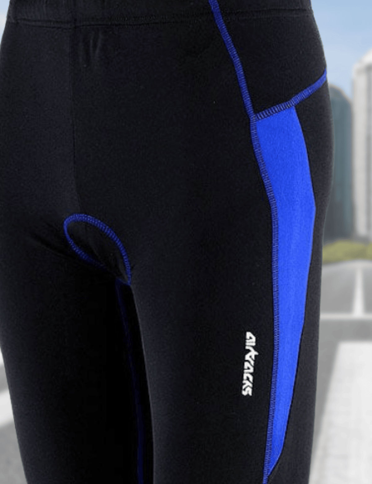 Pantalones de bicicleta termales para hombres por azul negro