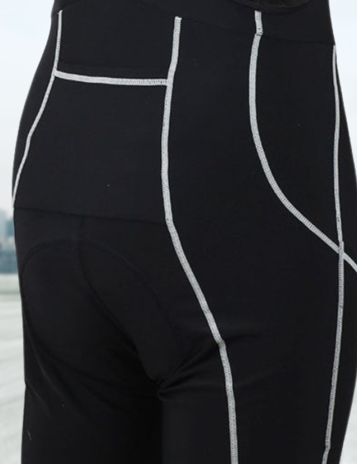 Pantaloncini con bretelle da ciclismo da uomo Short Pro Neri Grigi