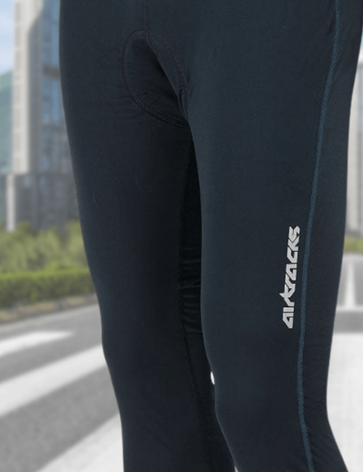 Pantaloni per biciclette termali da uomo lunghi per nero e blu