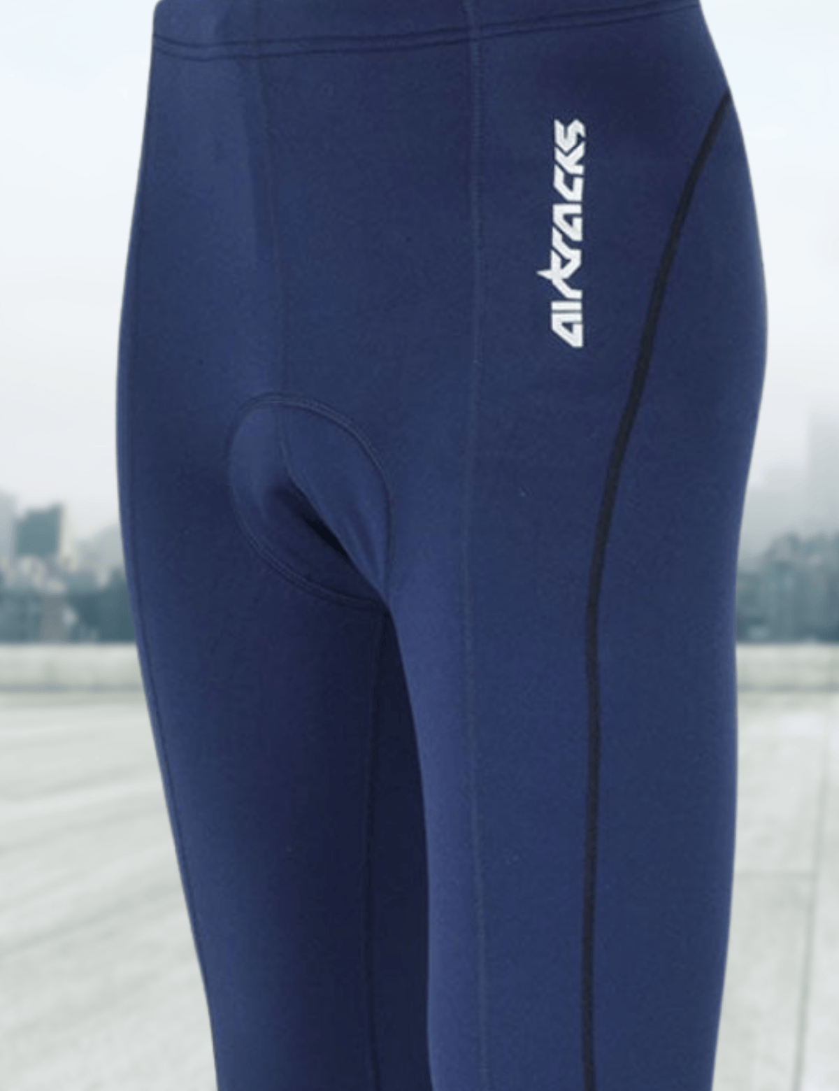 Pantaloni per biciclette da uomo a lungo blu