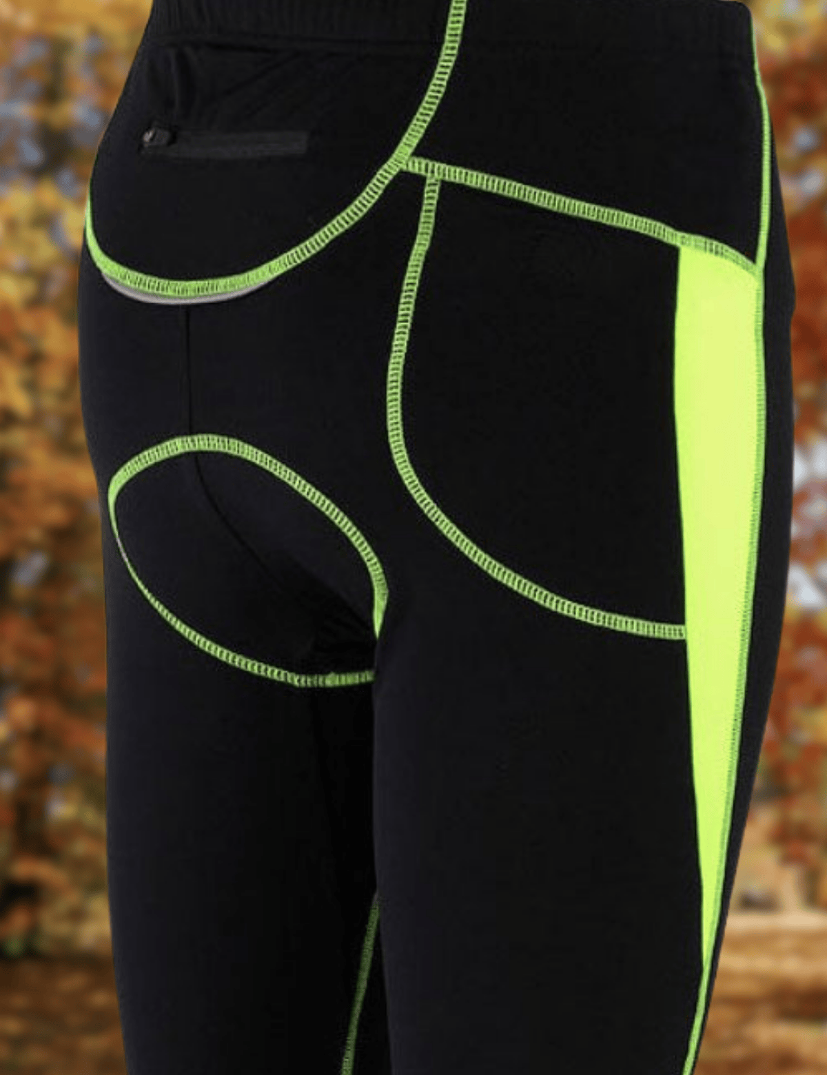 Pantaloni per biciclette termali maschili per t neon nero