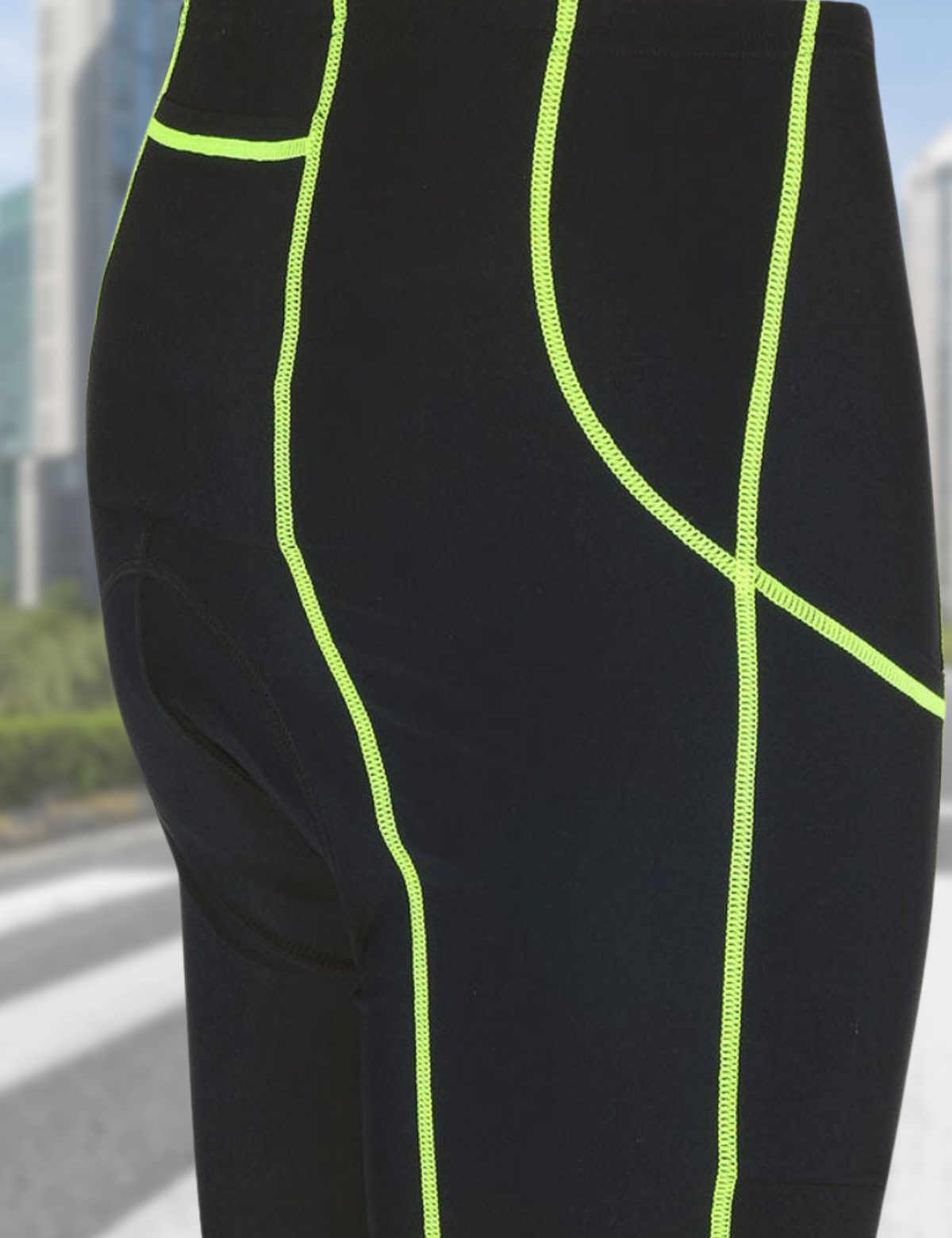 Pantaloncini da ciclismo da uomo Pro Neri Neon