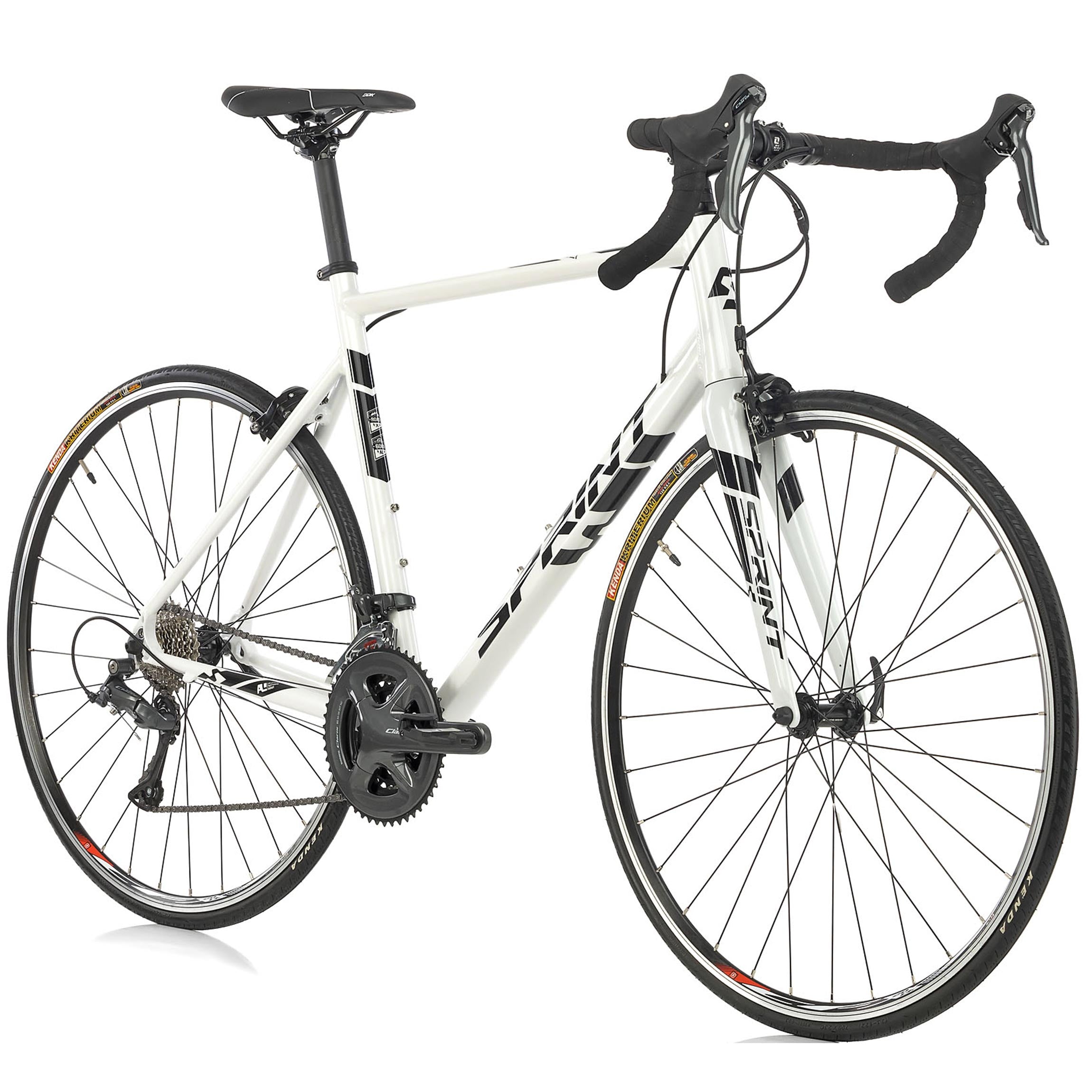 28" Bicicleta de carretera para hombre SPRINT MONZA RACE con horquilla de carbono, 2 x 8 velocidades SHIMANO CLARIS RD-R2000 Blanco / Negro