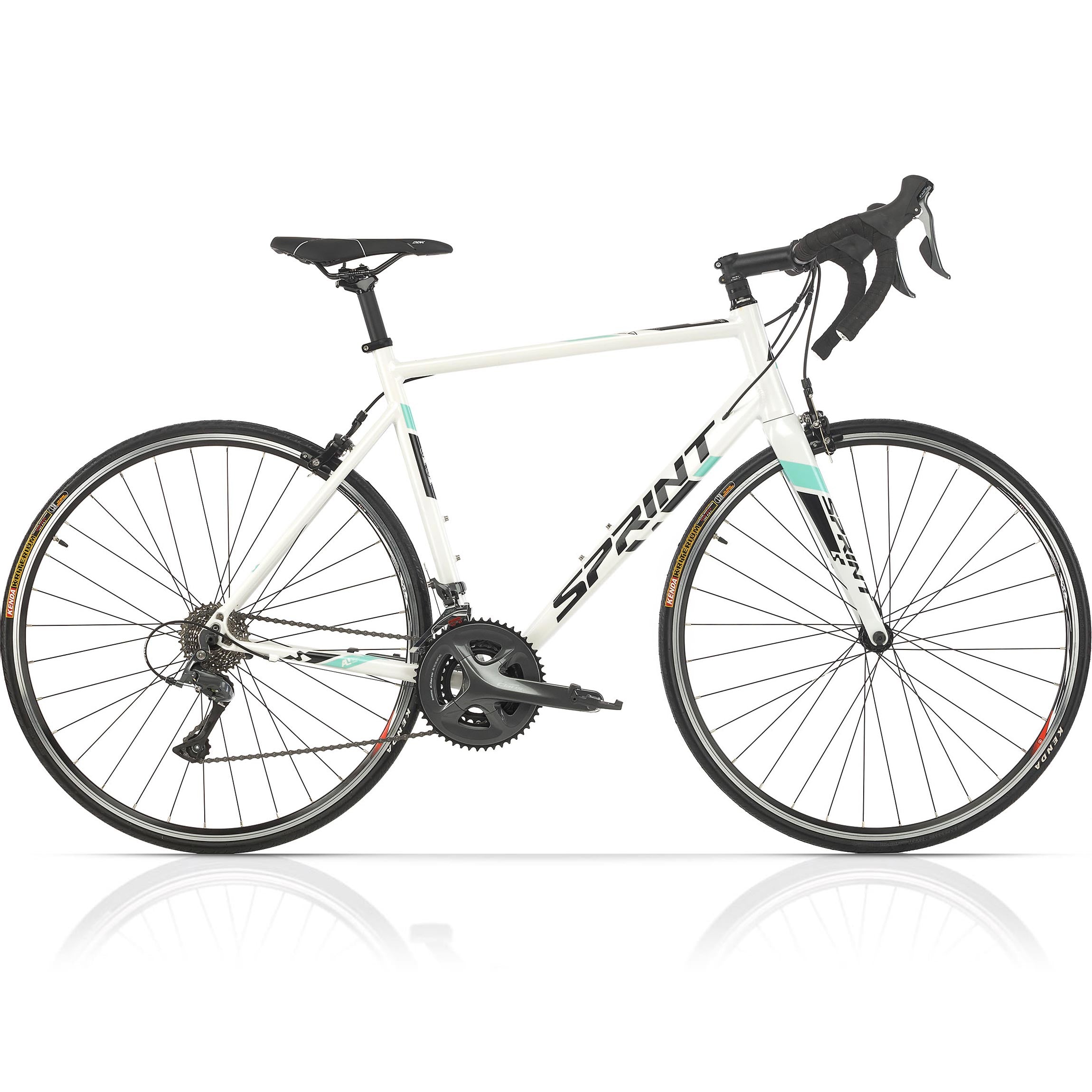 28" Herren Rennrad SPRINT MONZA RACE Fahrrad CARBON GABEL 2 x 8 Gang SHIMANO CLARIS RD-R2000 White / Green