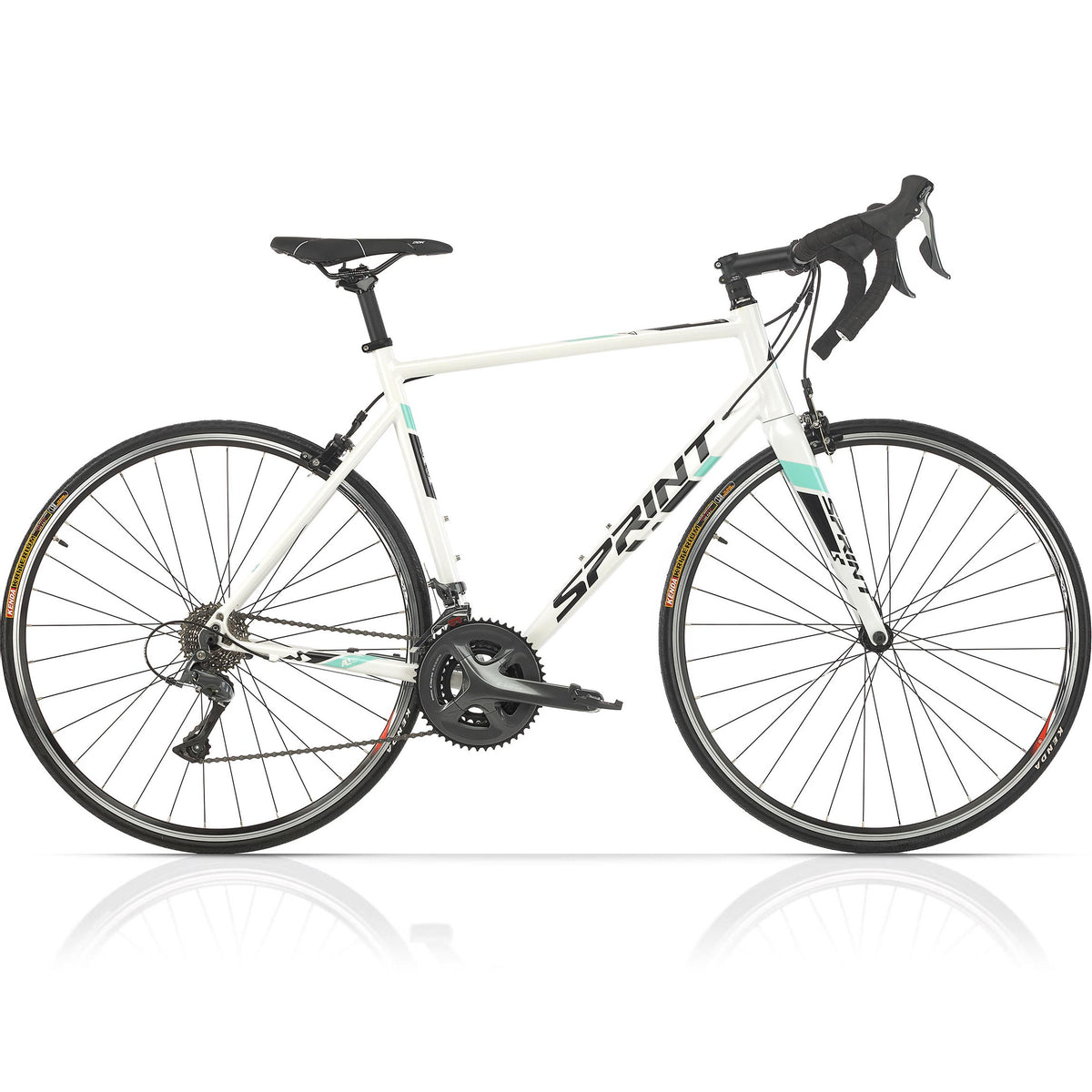 rennrad sprint technik 28" Herren Rennrad SPRINT MONZA RACE Fahrrad CARBON GABEL 2 x 8 Gang  SHIMANO CLARIS RD-R2000 White / Green