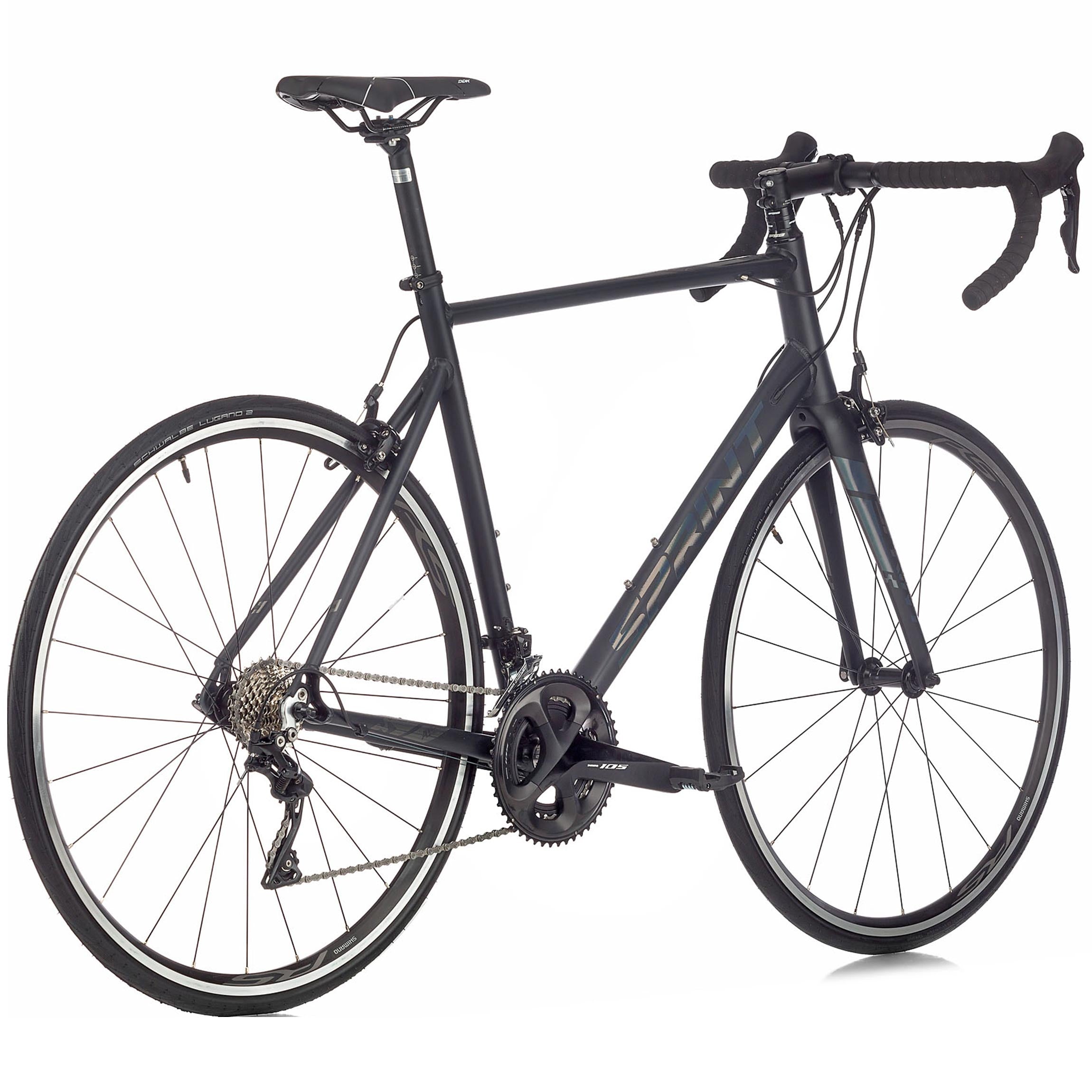 28" Bicicletta da corsa uomo SPRINT MONZA TEAM con forcella in carbonio, cambio 2 x 11 velocità SHIMANO 105 RD-R7000 Nero / Opaco