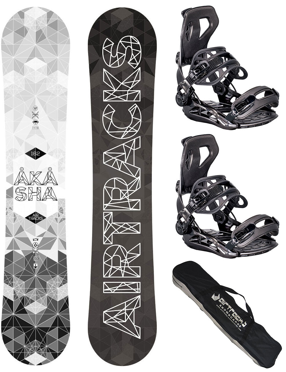 Herren Snowboardset Akasha Hybrid Rocker Wide + Snowboard Bindung Master Pro ME + SB Bag