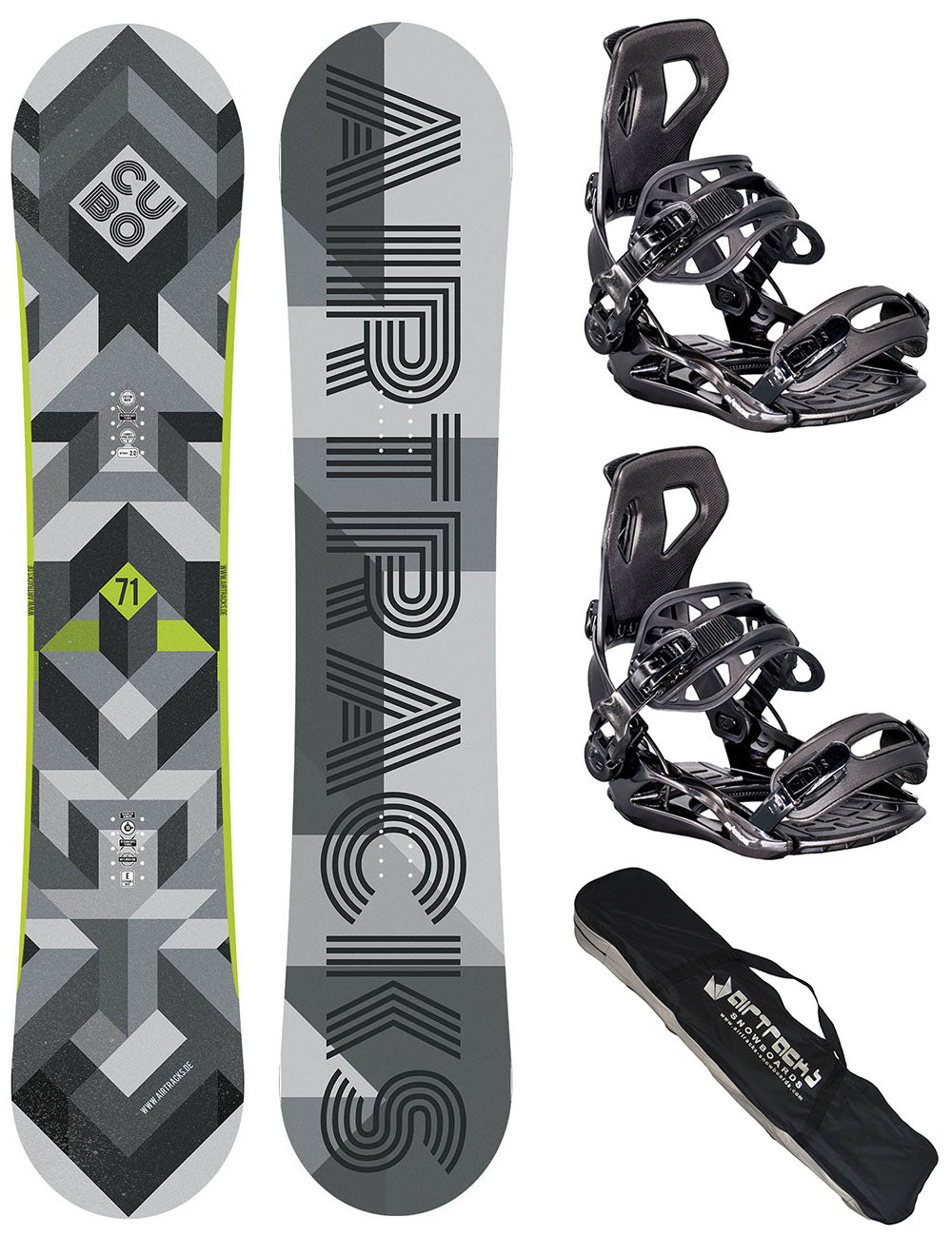 Herren Snowboard Set Cubo Camber Wide + Bindung Master Größe XL + SB Bag