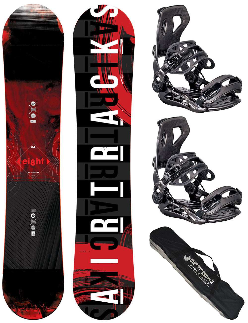 Herren Snowboard Set Eight Hybrid Rocker Wide + Bindung Master Größe XL + SB Bag