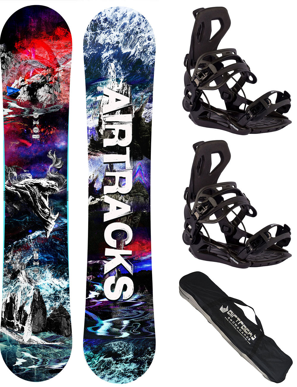 Herren Snowboardset Fantasy Carbon Zero Rocker + Snowboard Bindung Master Pro + SB Bag