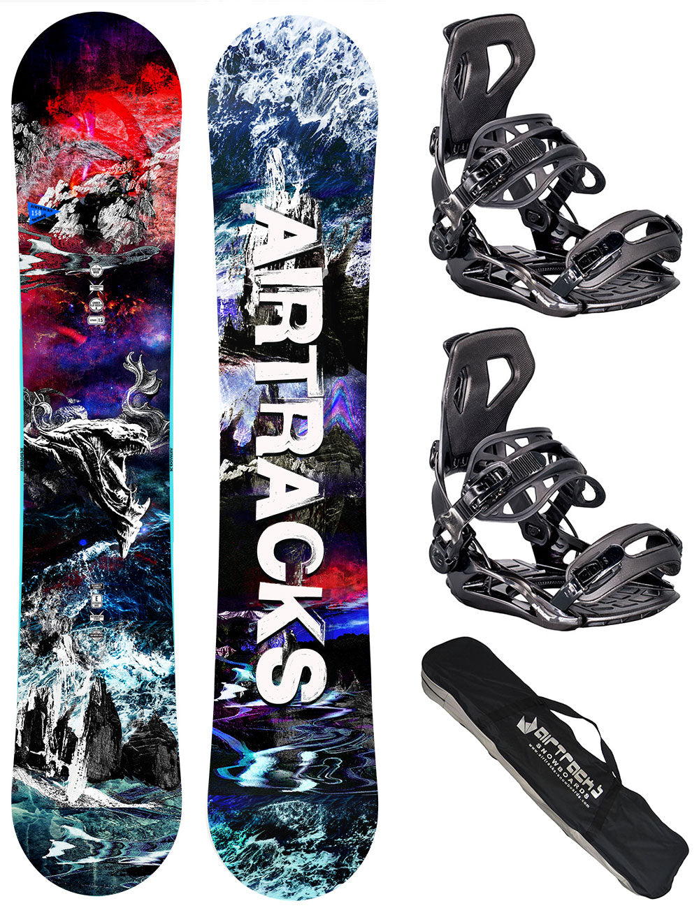 Herren Snowboard Set Fantasy Carbon + Bindung Master Größe XL + SB Bag