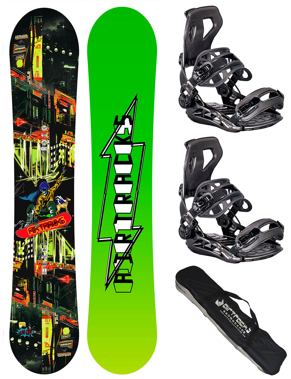 Herren Snowboard Set Fun City + Bindung Master Größe XL + SB Bag