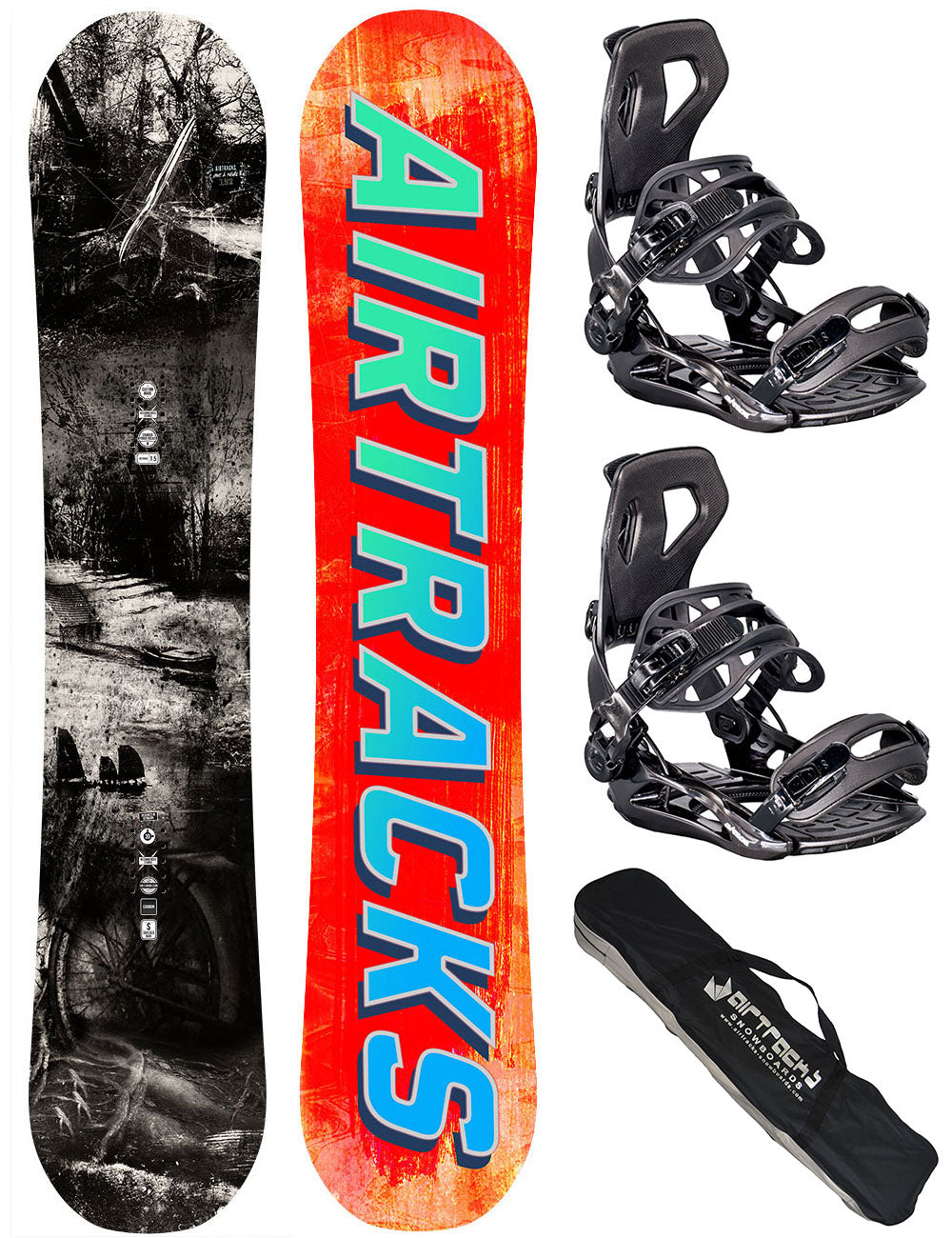 Herren Snowboard Set Past & Future Hybrid Rocker Wide + Bindung Master Größe XL + SB Bag