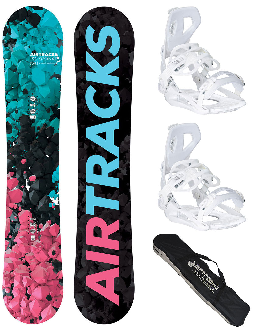 Damen Snowboard Set Polygonal + Bindung Master W Größe M + SB Bag