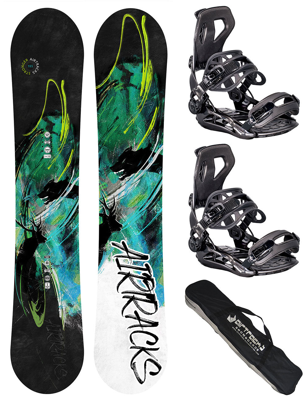 Herren Snowboard Set Stronger + Bindung Master Größe XL + SB Bag