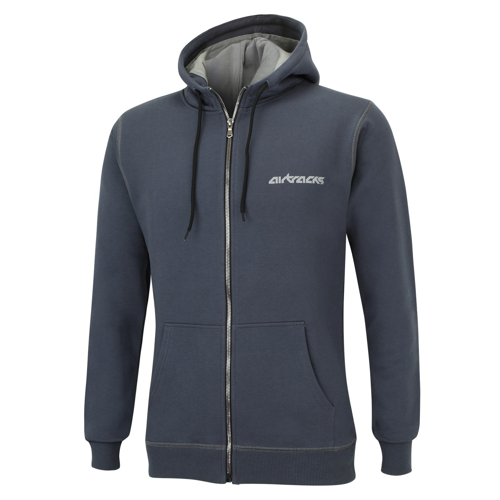 Winter Sweatshirt Crew Team Pro con cappuccio e grigio scuro con zip pieno