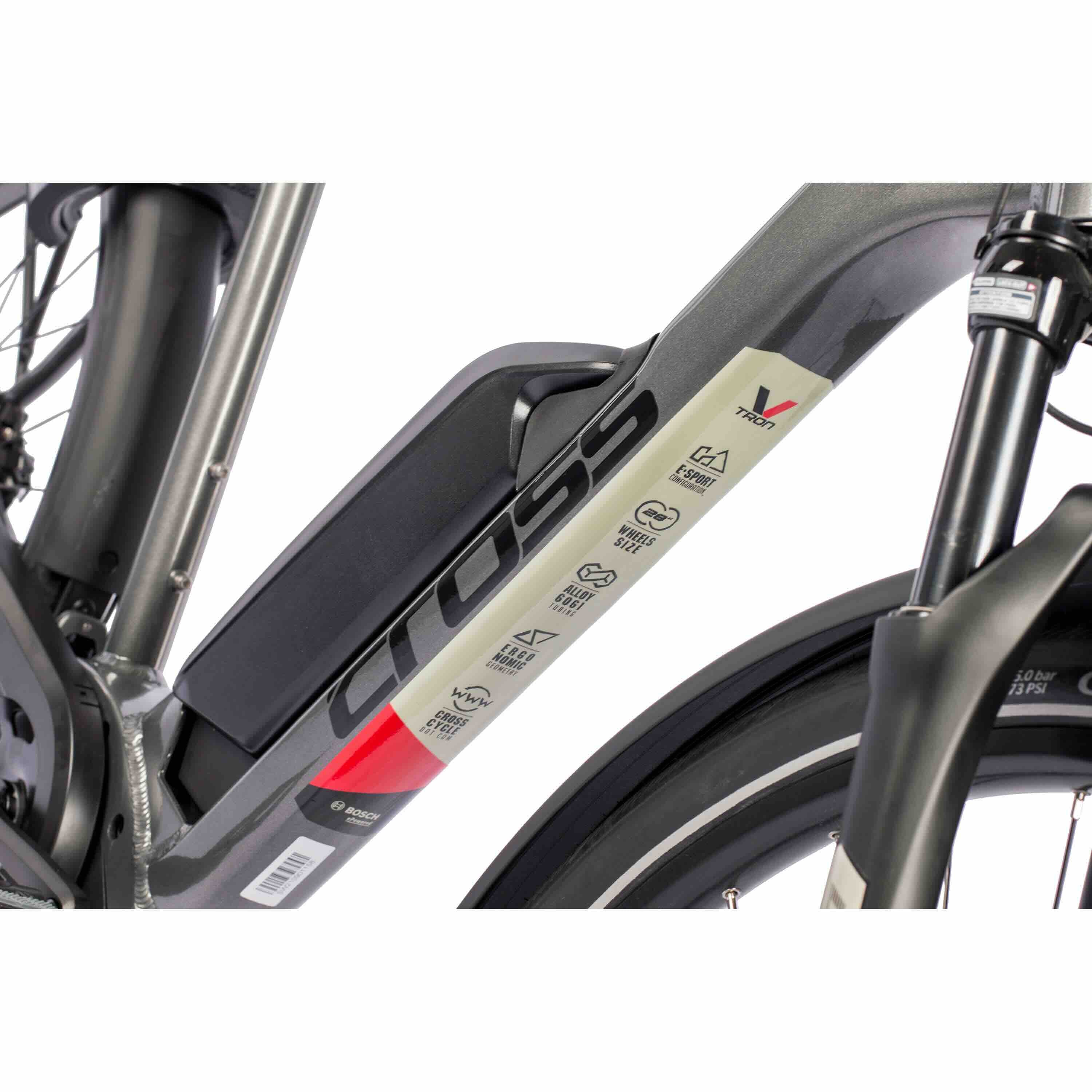 28 pollici di e-bike da trekking bicicletta v-tron bosch attivo plus riga 500wh 10s shimano deore