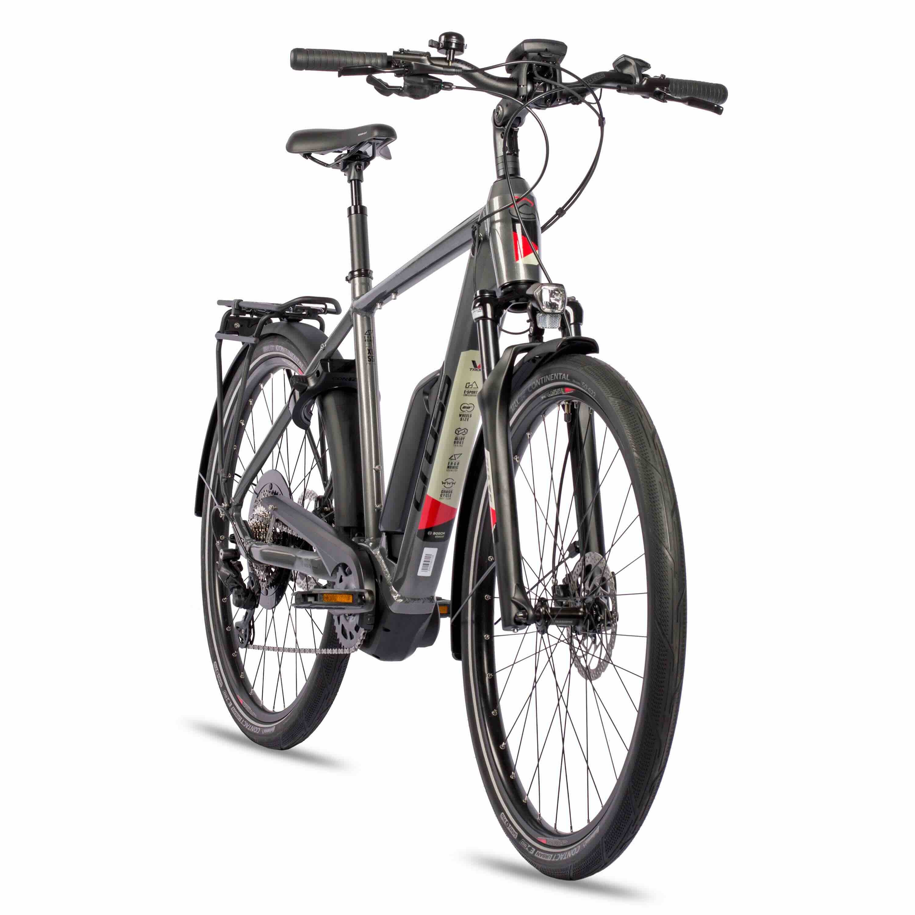 28 pollici di e-bike da trekking bicicletta v-tron bosch attivo plus riga 500wh 10s shimano deore