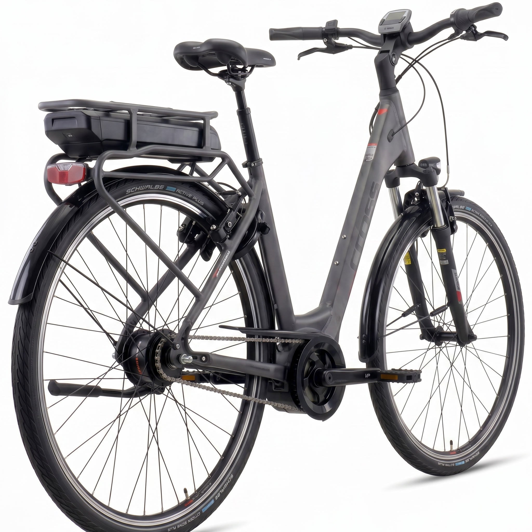 28" Bicicletta elettrica da città V-Tron RACK BOSCH ACTIVE LINE PLUS 400 Wh 7 VELOCITÀ SHIMANO NEXUS FRENO A CONTROPEDALE POSTERIORE