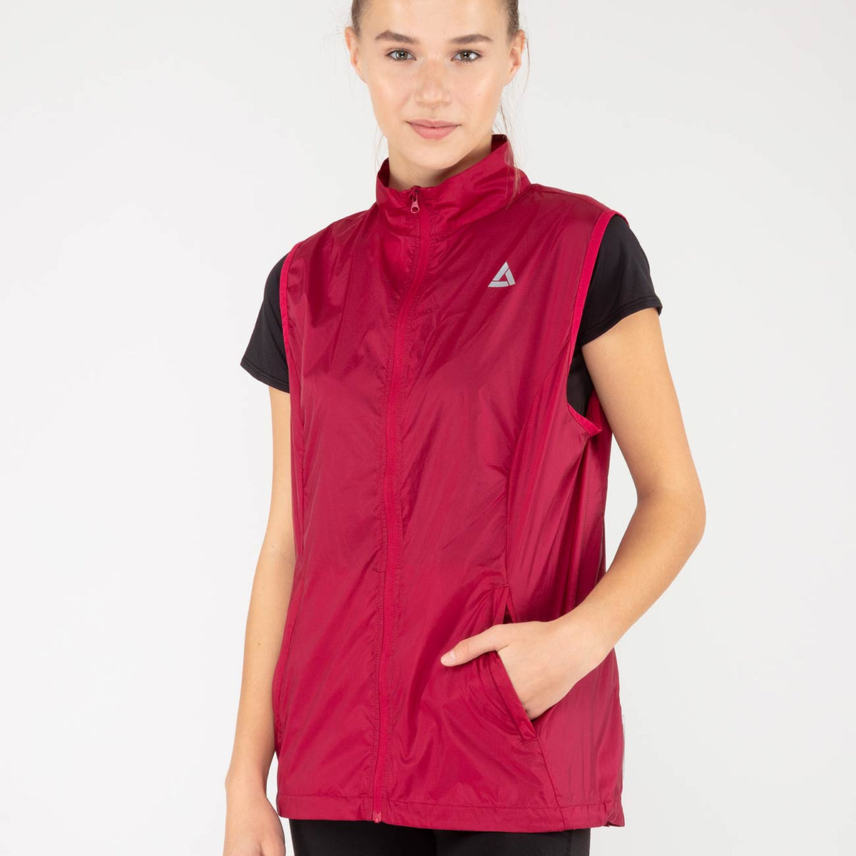 damen fahrradweste Damen Leichte Windweste Fahrradweste / Laufweste Pro Line Rot Setprodukt