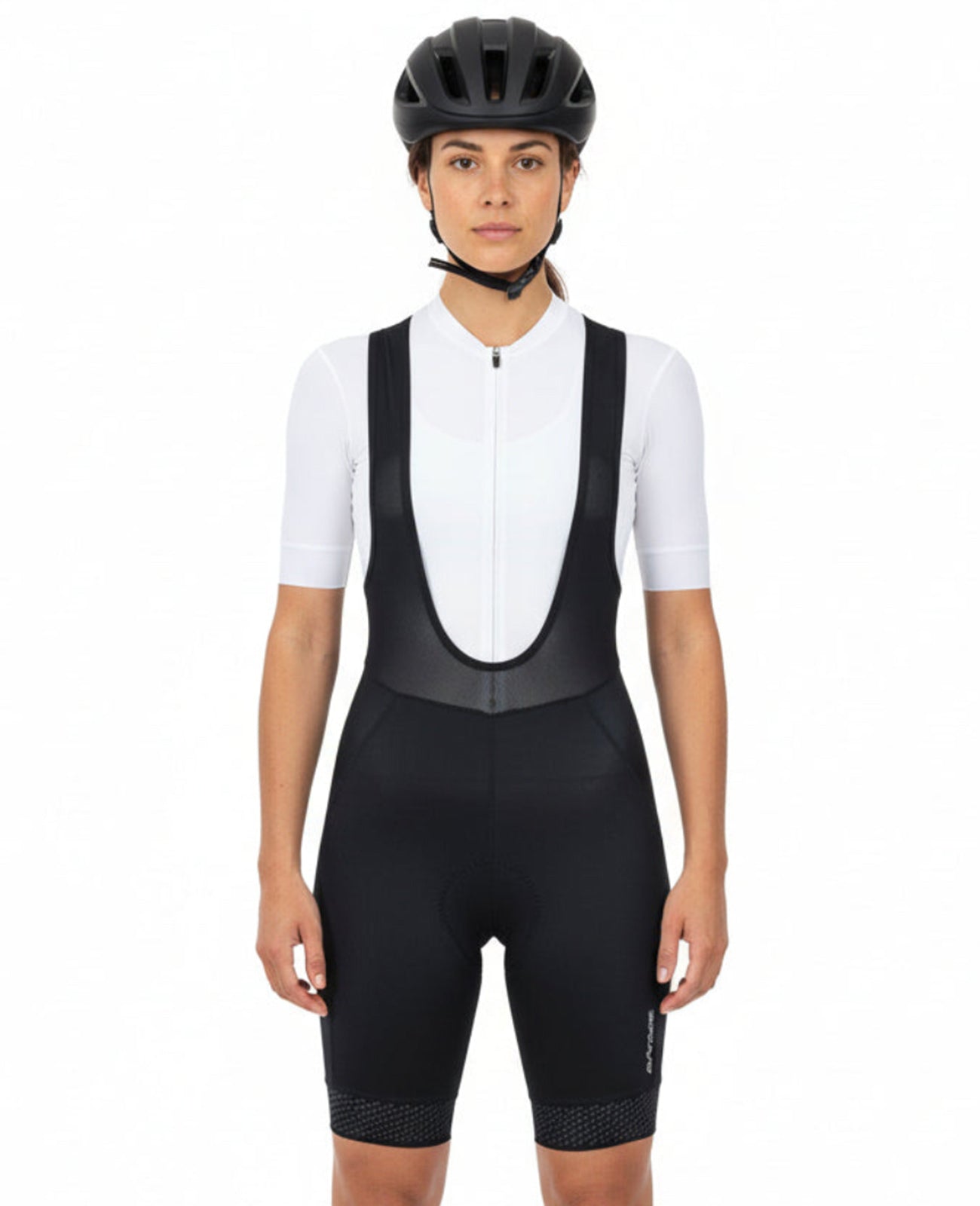 Damen Fahrradhose Kurz Radhose mit Trägern Trägerhose Pro Line Schwarz