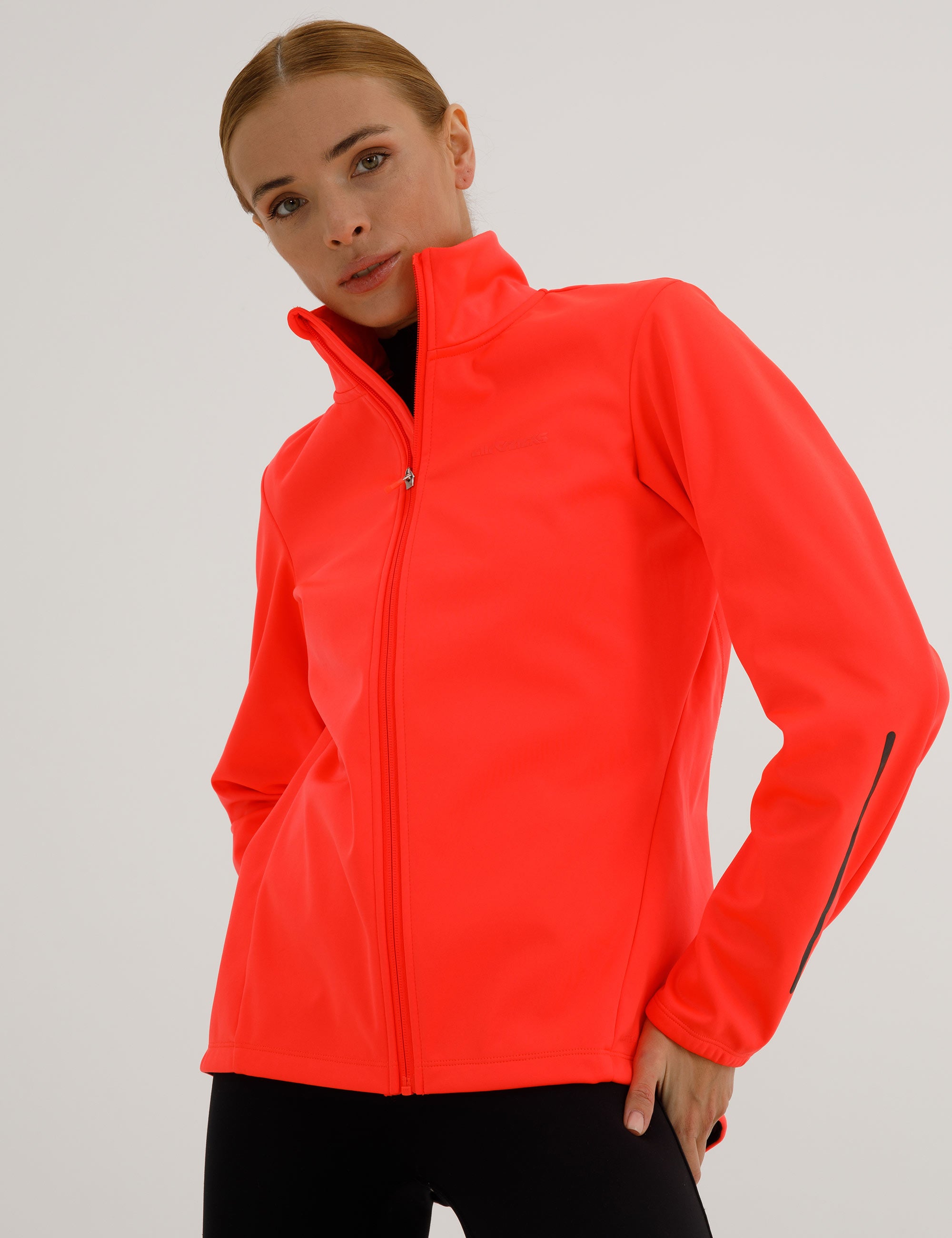 Damen Winter Fahrradjacke-Laufjacke Softshell Thermojacke Aktive Comfort Line Rot Neon