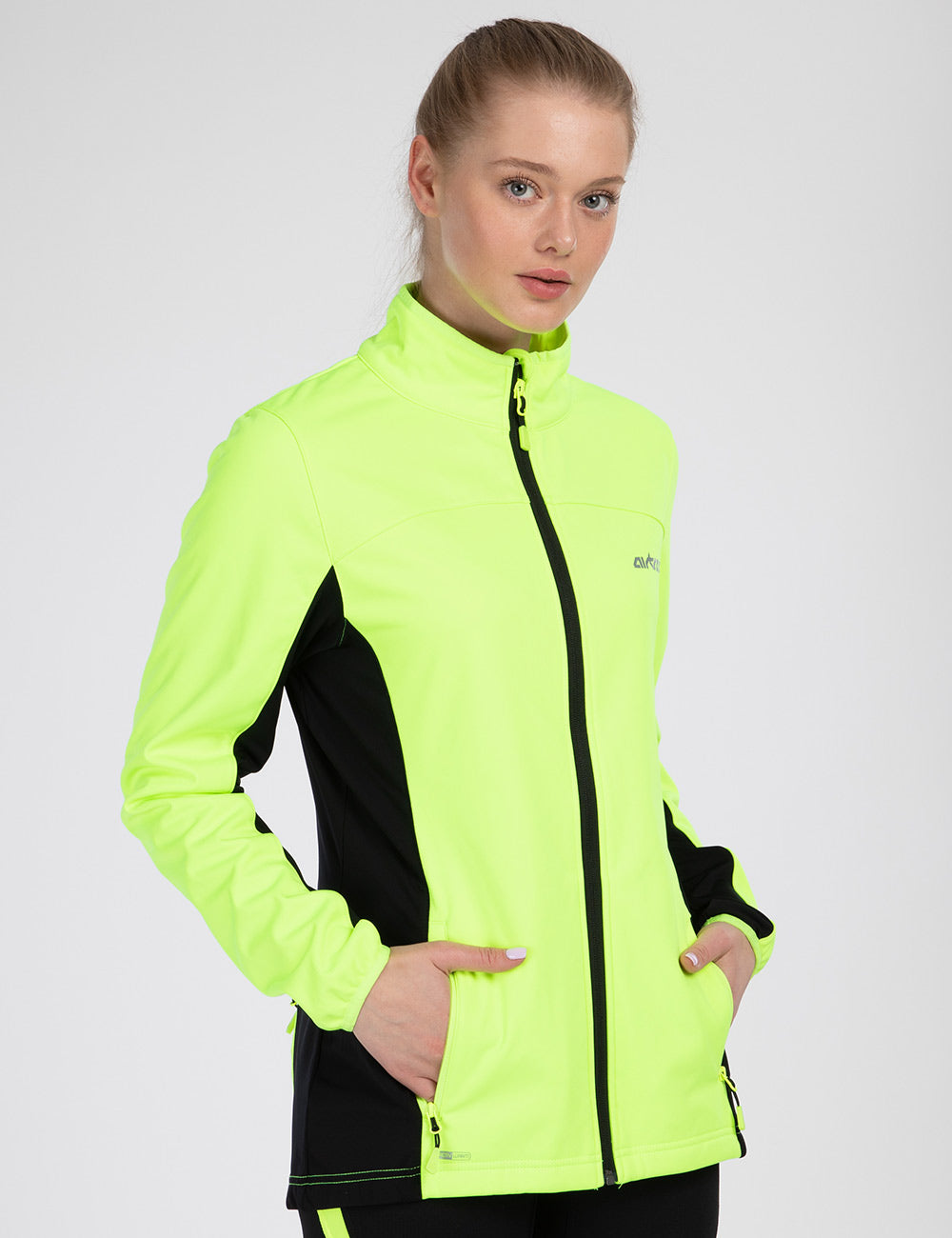 damen-frauen-winter-thermo-fahrradjacke-radjacke-pro-line-II-s-m-l-xl-xxl-xxxl-xxxxl-front-neon-111