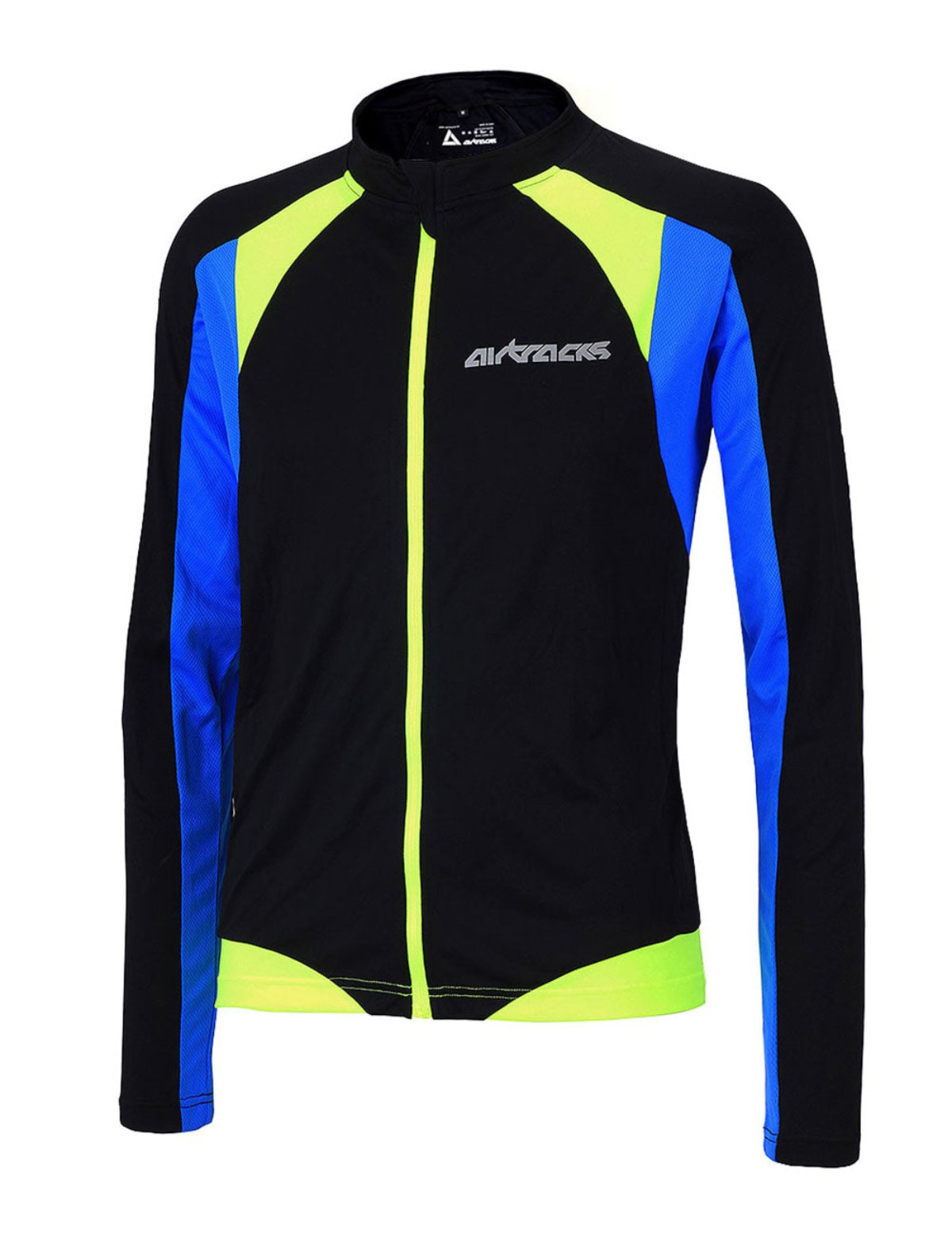 fahrradtrikot-langarm-radlertrikot-radtrikot-pro-t-kurzarm-blau-neon-schwarz-xs-s-m-l-xl-xxl-xxxl-front