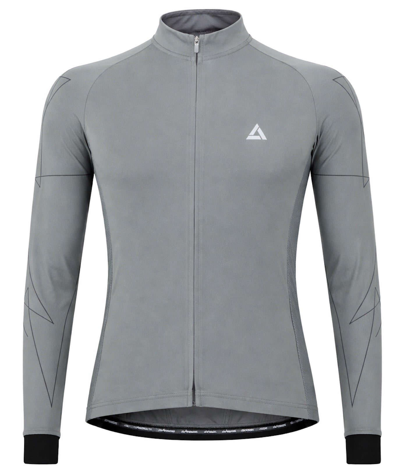 Herren Fahrradtrikot Langarm Pro Line Grau Schwarz