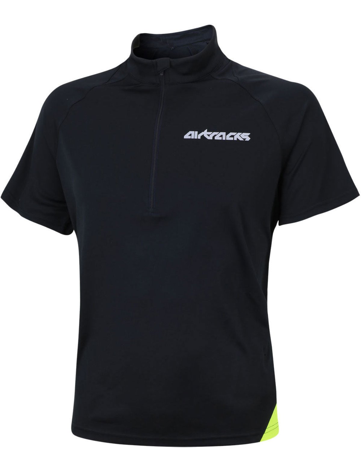 laufshirt-fahrradtrikot-running-t-shirt-kompression-air-tech-neon-neon-schwarz-herren-damen-kurzarm-langarm-xs-s-m-l-xl-xxl-xxxl-long-front