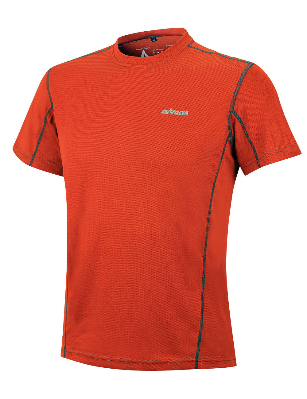 laufshirt-fahrradtrikot-running-t-shirt-kompression-pro-air-orange-rot-schwarz-herren-damen-kurzarm-langarm-xs-s-m-l-xl-xxl-xxxl-front